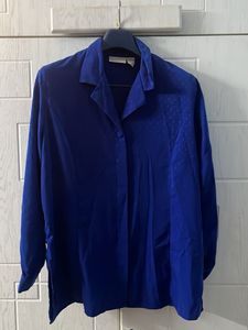 Royal Blue Button-Up Blouse