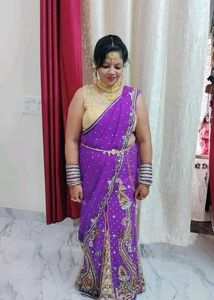 Party Wear Designer Lehenga With Golden Blouse