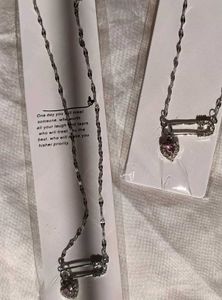 •°`Safety Pin With Heart Necklace