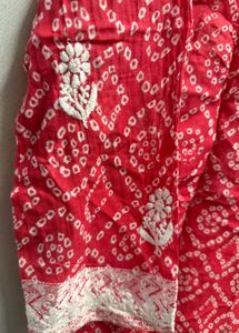 Lucknowi Chikankari Red Kurta