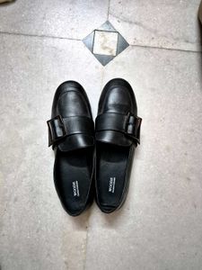 Woodland Classic Black Loafer Doctored Women Shoes