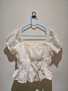 puffed sleeve heart top