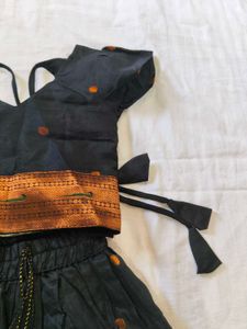 Elegant Black &amp; Copper Ethnic Skirt Set 4-5 years