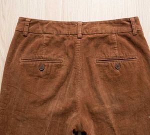 :Weekend MaxMara Brown High-Waisted Corduroy Capri