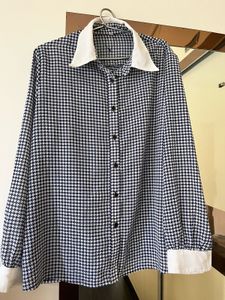 Sale !! Checkered Blue Chic Shirt