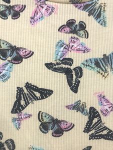 Butterfly Print Long Sleeve Slim Fit Top