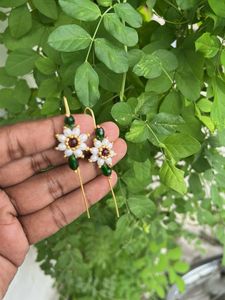 Elegant Floral Pearl &amp; Gemstone Earrings