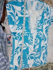 💗Embroidered Kurta Set - Blue &amp; Pink💗