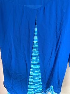 Chic Blue Layered Sheer Sleeve Top
