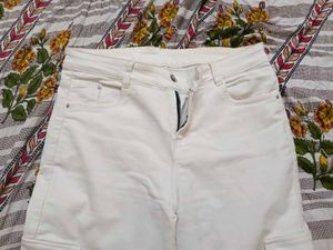 Stylish White Cargo Jeans