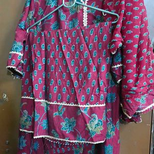 Elegant Maroon Kurta Set with Dupatta