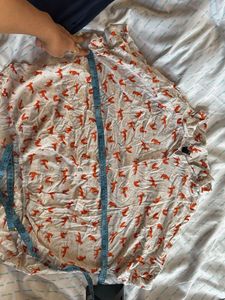 Fox Print Button-Up Shirt