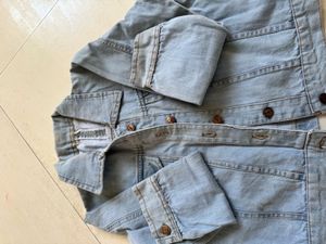 Light Wash Distressed Denim Jacket