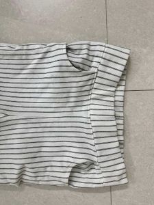 Stretchable Striped White Pants