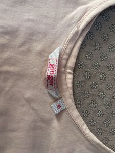 pink fitted round neck top