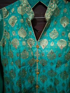 Elegant Teal Embroidered Anarkali Suit