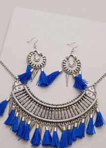 Bohemian Tassel Necklace & Earrings Set