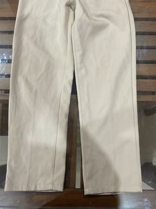 Women's Beige Wide-Leg Pants
