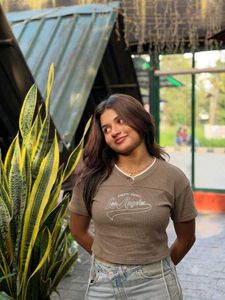 Stylish Brown Cropped T-Shirt