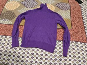 Purple Turtleneck Knit Sweater 32_34