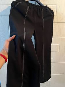 Co-ord set Black Button-Up Top Puff Sleeves c