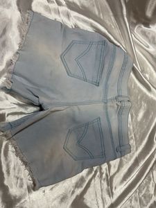Frayed Hem Denim Shorts