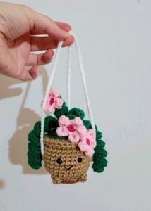 Cute Potted Plant Crochet Keychain