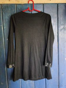 Black Sequined Collar Tunic