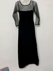 pinteresty Elegant Black Velvet Evening Dress