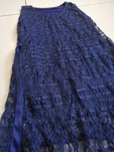 Navy Blue Lace Sleeveless Top