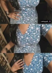 Chic Blue Floral Print Dress