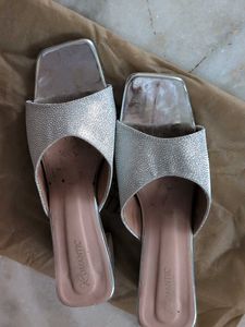 Sparkling Silver Heeled Sandals