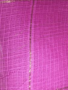 Vibrant Pink Odhna with Metallic Stripes