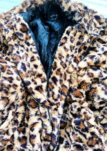 Fur jacket,  coat, Fuzzy Leopard Print Jack