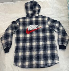 Nike Supreme Men's Plaid Hooded Flannel Jacket