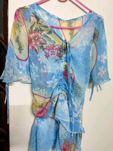 y2k pinteresty vintage asymmetrical floral top🌸