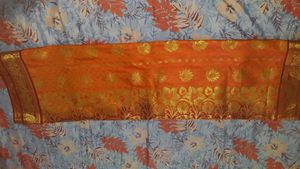 Orange Saree with Gold Motifs