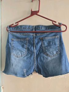 Blue Denim Cut-off Shorts