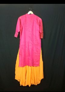 Ethanic Kurta -  Hot Pink +Orange