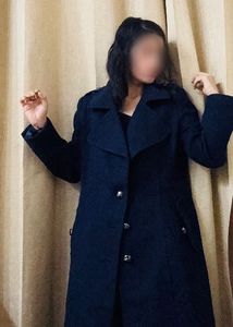 Elegant Navy Blue Trench Coat
