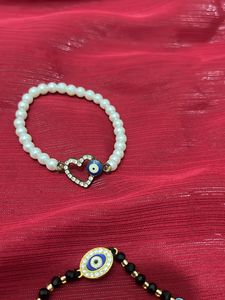 Evil Eye Adjustable Band In White Or Black