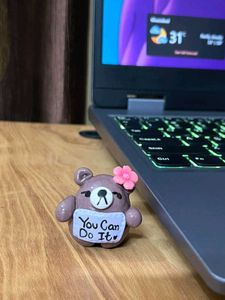 Cute Bear Desk Figurine - "You Can Do It!"