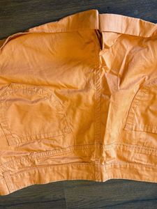 wills lifestyle Chic Orange Pleated Shorts