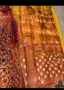 Vibrant Yellow suit  with Traditional Print