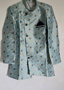 Boys' Blue Embroidered Kurta Dhoti Set