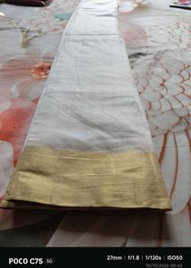 Elegant White &amp; Gold Saree