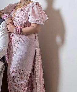 Baby pink saree with blouse