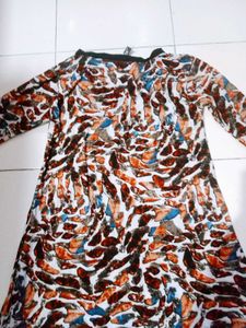 Patterned Long Sleeve Dress