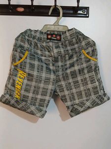 Checked Shorts with Yellow Accent