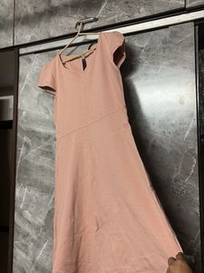 Vero Moda Peach A-Line Cap-Sleeve Dress